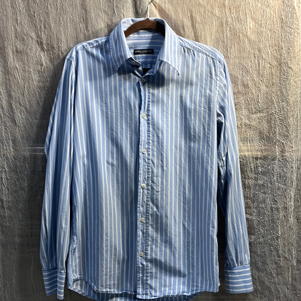 Dolce & Gabbana men’s blue striped button down shirt 16 / 41